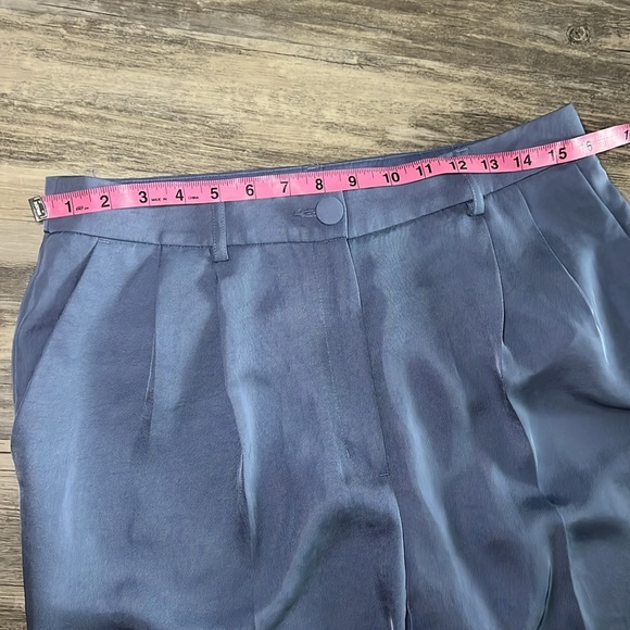 Express blue, satin-like trouser pants, wide leg long size 10L (like new) - Picture 2 of 6